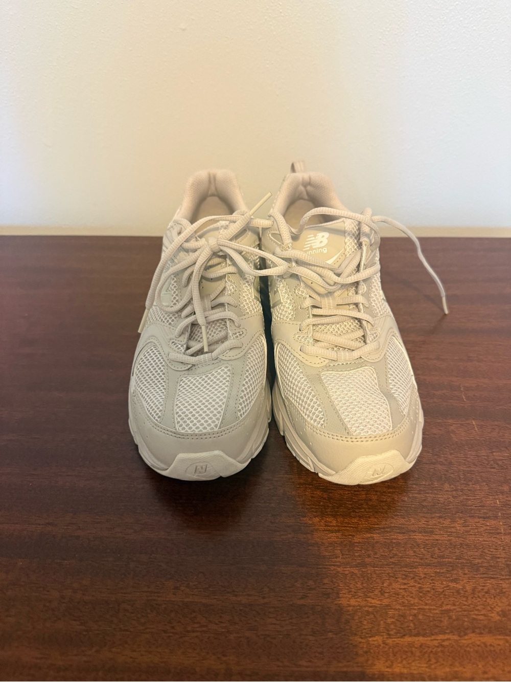 New Balance Light White Mesh Athletic Sneakers